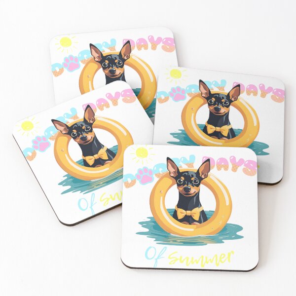 Item preview,  Doggy Days of summer aesthetic summer vacation miniature pinscher dog in a swimming ring  designed and sold by GoodyPaws.
