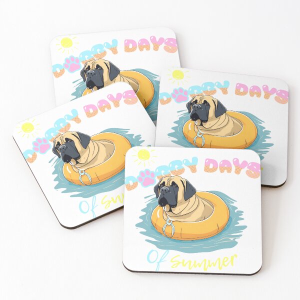 Item preview, Doggy Days of summer aesthetic summer vacation mastiff dog in a swimming ring  designed and sold by GoodyPaws.