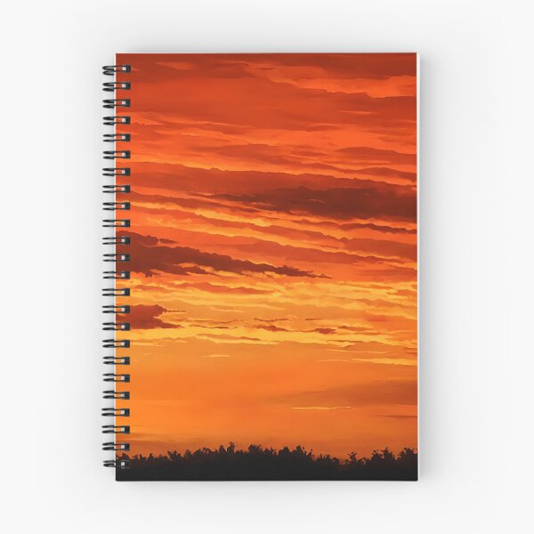 Item preview, Mountain Ridge Flame Coloured Sunset Sky designed and sold by taiche.