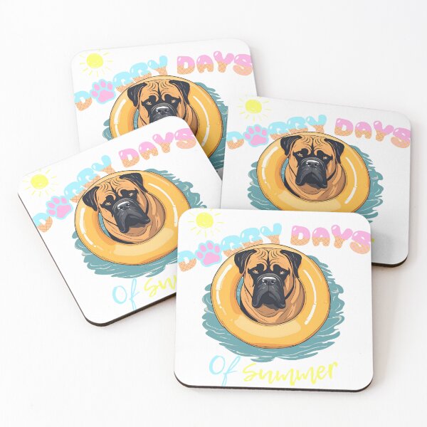 Item preview,  Doggy Days of summer aesthetic summer vacation english mastiff dog in a swimming ring  designed and sold by GoodyPaws.