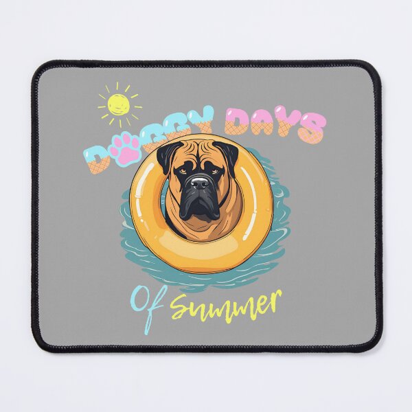 Item preview,  Doggy Days of summer aesthetic summer vacation english mastiff dog in a swimming ring  designed and sold by GoodyPaws.