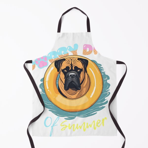 Item preview,  Doggy Days of summer aesthetic summer vacation english mastiff dog in a swimming ring  designed and sold by GoodyPaws.