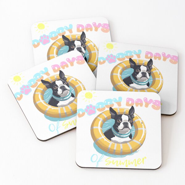 Item preview, Doggy Days of summer aesthetic summer vacation boston terrier dog in a swimming ring  designed and sold by GoodyPaws.
