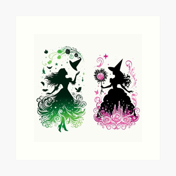 Elphaba & Glinda Wicked the Musical Art Print