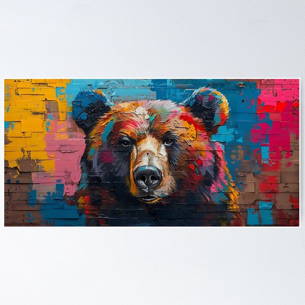 Item preview, Bear custom rainbow color/ Bear wall art designed and sold by CHOKCHAIVONGDEE.