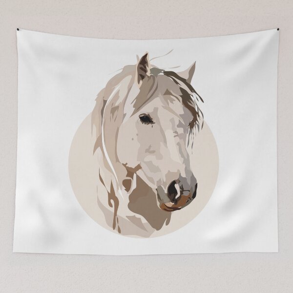 Item preview, White Horse with Circle Background designed and sold by littleanimalss.