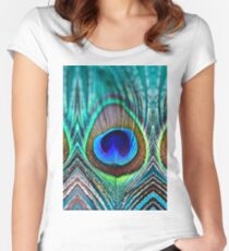 Peacock Feather Women's Fitted Scoop T-Shirt