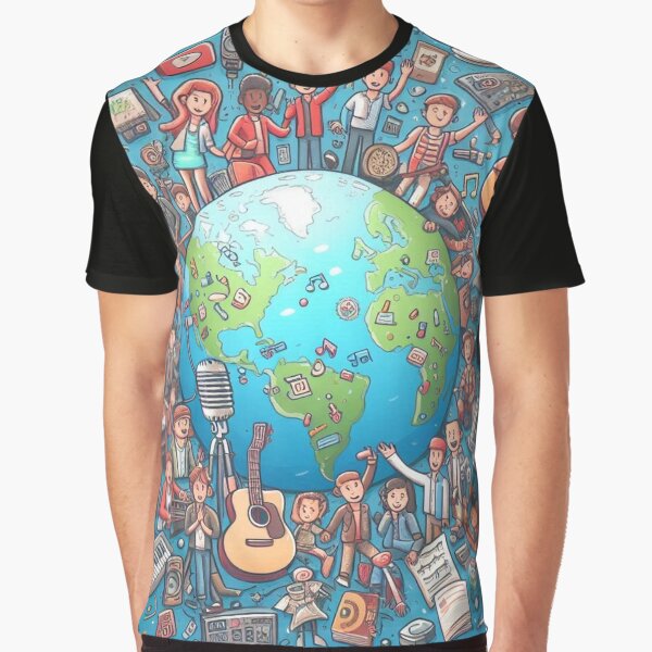 Item preview, earth with artists for all designed and sold by fikxphotoai.