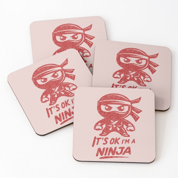 Item preview, It's OK I'm A Ninja Red Japanese Cartoon  designed and sold by NosandEdgy.
