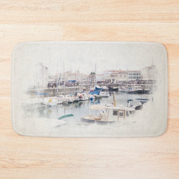 Item preview, View on the harbor of Saint-Martin-de-Ré in watercolor designed and sold by FotoMahieu.