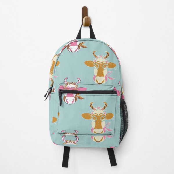 Item preview, Cute Cow Portrait on Light Teal Pattern designed and sold by aneladesigns.