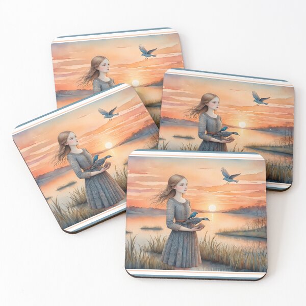 Item preview, The Girl With The Birds designed and sold by Nira Dabush.
