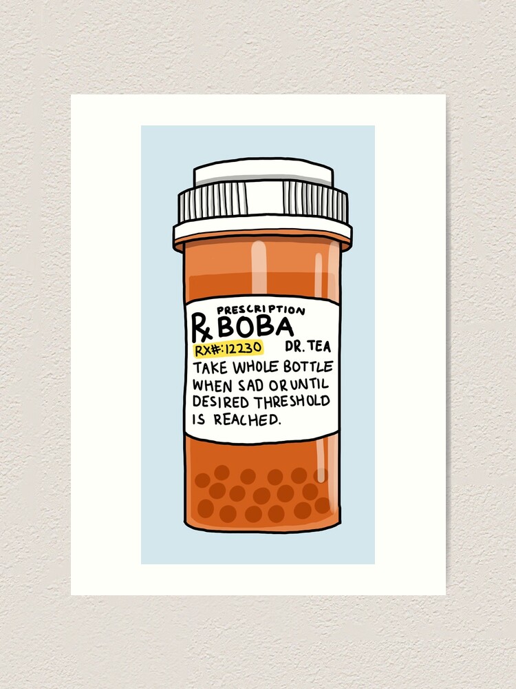 Boba Bubble Text Art Print for Sale by artistokat
