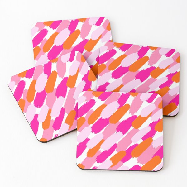 Item preview, Pink and Orange Paint Brush Stroke Style Diagonal Abstract designed and sold by OneThreeSix.