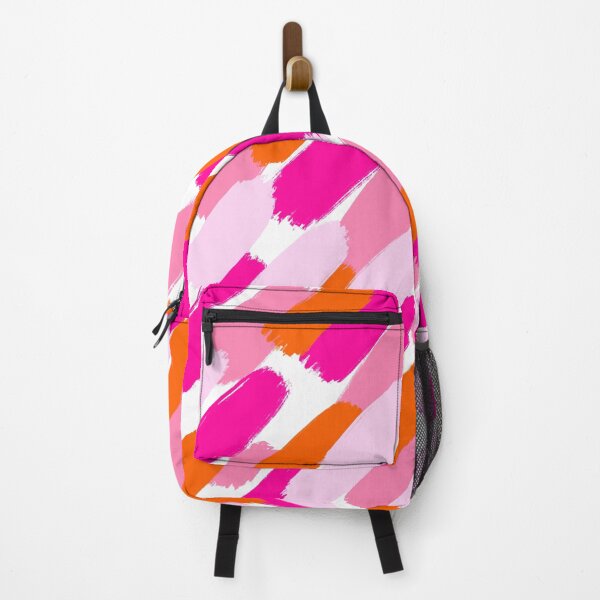 Item preview, Pink and Orange Paint Brush Stroke Style Diagonal Abstract designed and sold by OneThreeSix.