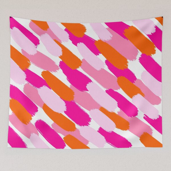Item preview, Pink and Orange Paint Brush Stroke Style Diagonal Abstract designed and sold by OneThreeSix.