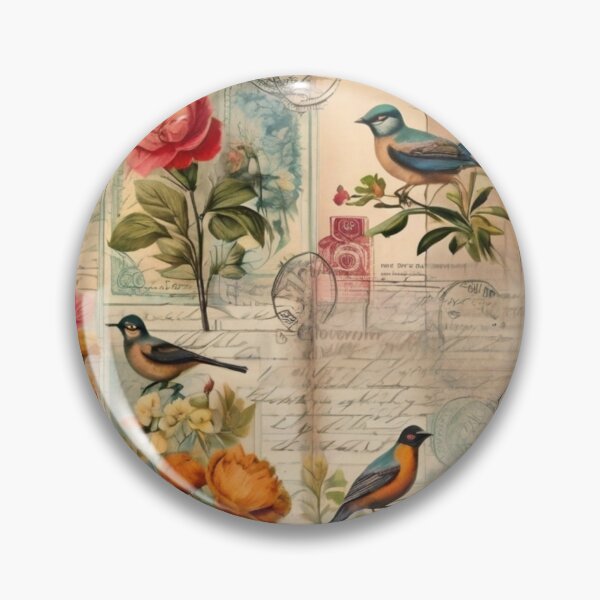 Item preview, Junk Journal Page with Flowers + Birds designed and sold by HA-Design-Kunst.