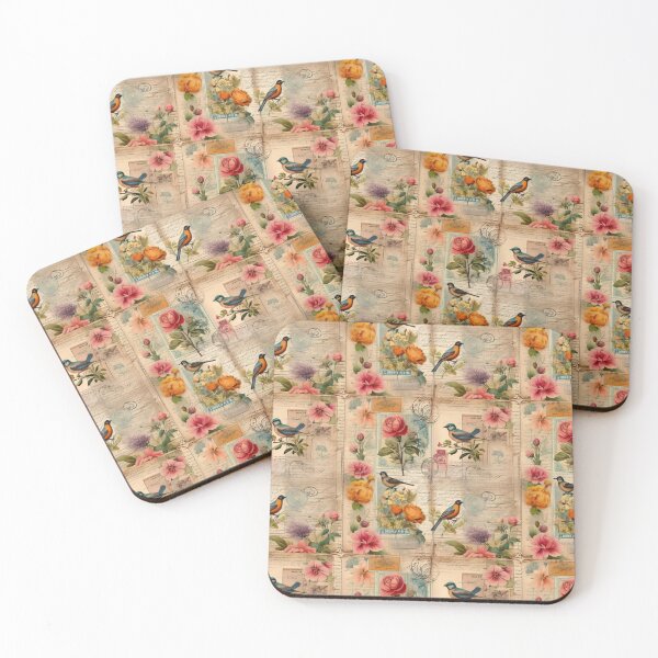 Item preview, Junk Journal Page with Flowers + Birds designed and sold by HA-Design-Kunst.