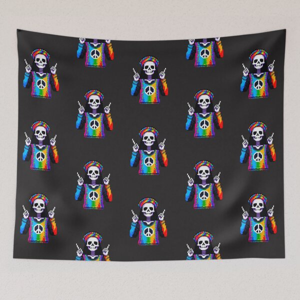 Item preview, Groovy Hippie Skeleton: Peace and Love in Pixels designed and sold by Ronny-Owiso.