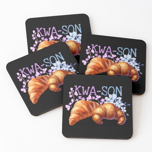 Item preview, Funny Watercolor Croissant French Pronunciation Art - KWA-SON designed and sold by Unitepeople.