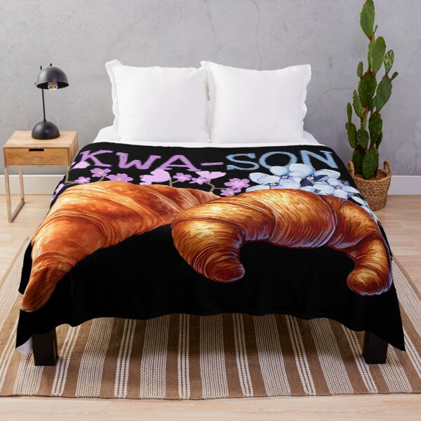 Item preview, Funny Watercolor Croissant French Pronunciation Art - KWA-SON designed and sold by Unitepeople.