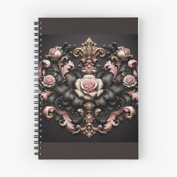 Item preview, Bridgerton Inspired Matte Black & Pink Rococo With Roses designed and sold by DesignsByPrnces.