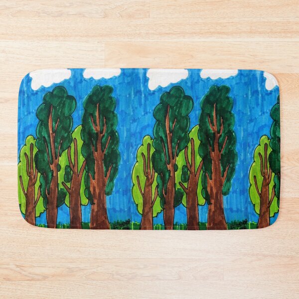Item preview, Whimsical Forest Trees Illustration with Bright Blue Sky designed and sold by MonanaPaveliani.