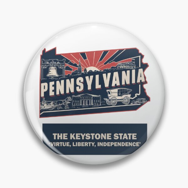 Item preview, USA State Maps Retro Travel Style PENNSYLVANIA designed and sold by IBTees.