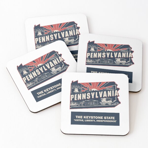 Item preview, USA State Maps Retro Travel Style PENNSYLVANIA designed and sold by IBTees.