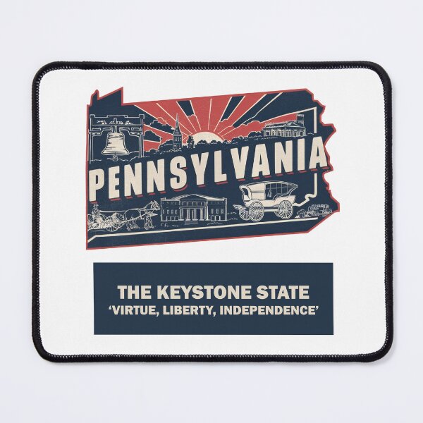 Item preview, USA State Maps Retro Travel Style PENNSYLVANIA designed and sold by IBTees.