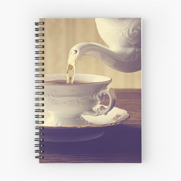Item preview, A cup of tea being poured from an old-fashioned teapot at tea time designed and sold by Vetagio.