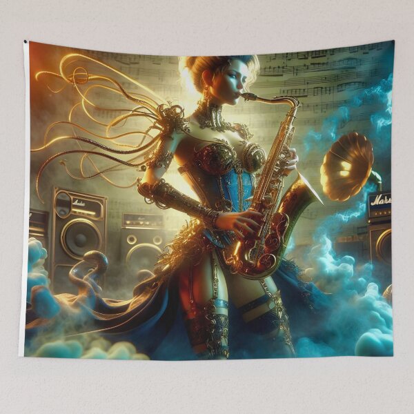 Item preview, Steampunk Girl Dancer Saxophone girl Virtuoso Ghost Archer Illusions designed and sold by Ghost Archer Illusions.