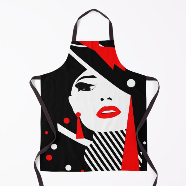 Item preview, Black White and Red Graphic Art Face designed and sold by KALEIDOSCOPE UK.