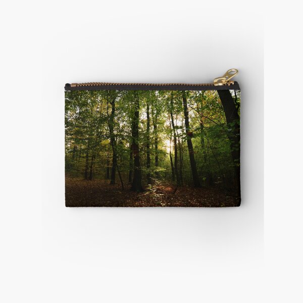 Item preview, A photo of sunlight rays filtering through a dark forest in the morning designed and sold by Vetagio.