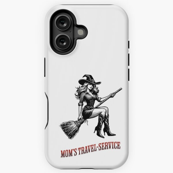 Mom's Travel Service, Hexe auf dem Besen iPhone Robuste Hülle