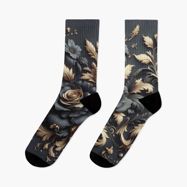 Item preview, Matte Dark Blue Rococo With Roses designed and sold by DesignsByPrnces.