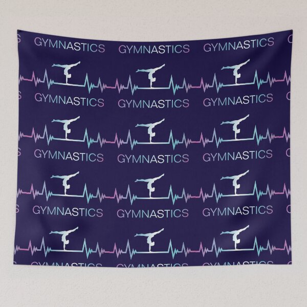 Item preview, Gymnastics, gymnast and EKG pulse heartbeat designed and sold by claudiasartwork.
