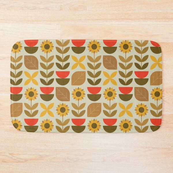 Item preview, Stylized Sunflowers Autumn Fall Geometric Pattern designed and sold by trdstudio.