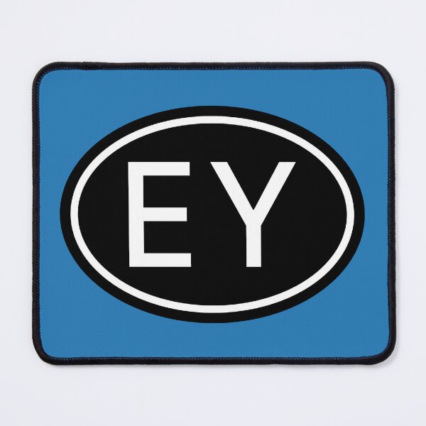 Item preview, EY Initials Monogram Oval White Letters designed and sold by Jeallan Designs.