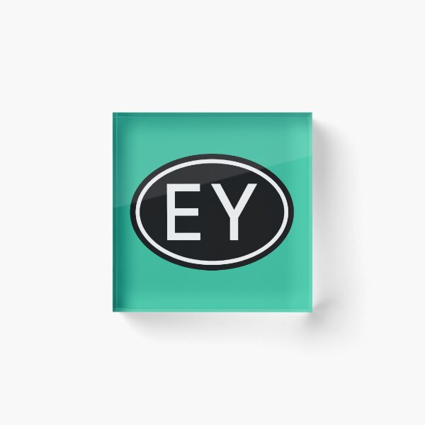 Item preview, EY Initials Monogram Oval White Letters designed and sold by Jeallan Designs.