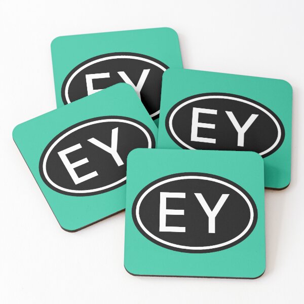 Item preview, EY Initials Monogram Oval White Letters designed and sold by Jeallan Designs.