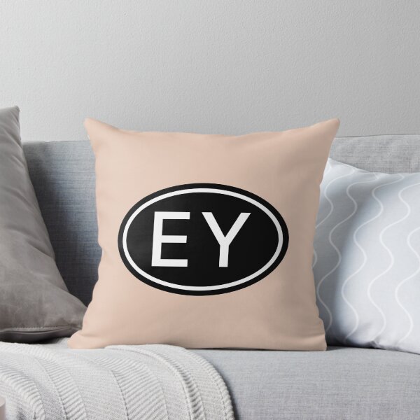 Item preview, EY Initials Monogram Oval White Letters designed and sold by Jeallan Designs.