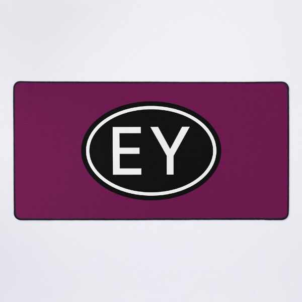 Item preview, EY Initials Monogram Oval White Letters designed and sold by Jeallan Designs.