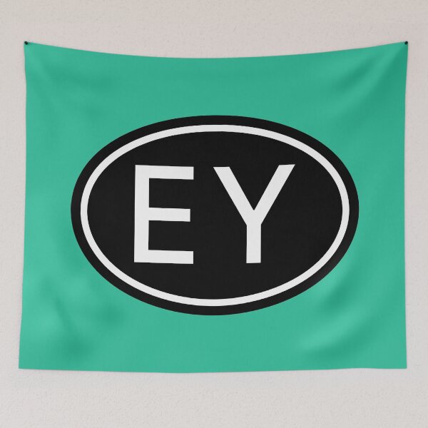 Item preview, EY Initials Monogram Oval White Letters designed and sold by Jeallan Designs.