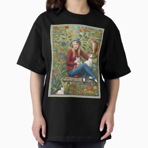A girl with the Cats Oversized T-Shirt
