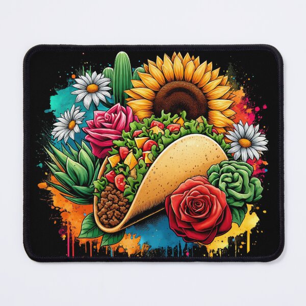 Item preview, Fun Taco, Cactus and Flowers, Vibrant Floral Food Lover designed and sold by madtoyman.