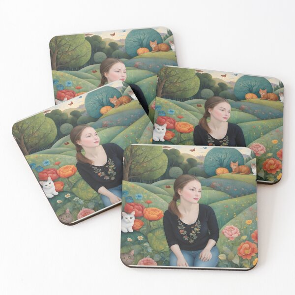 Item preview, A Girl With Cats designed and sold by Nira Dabush.