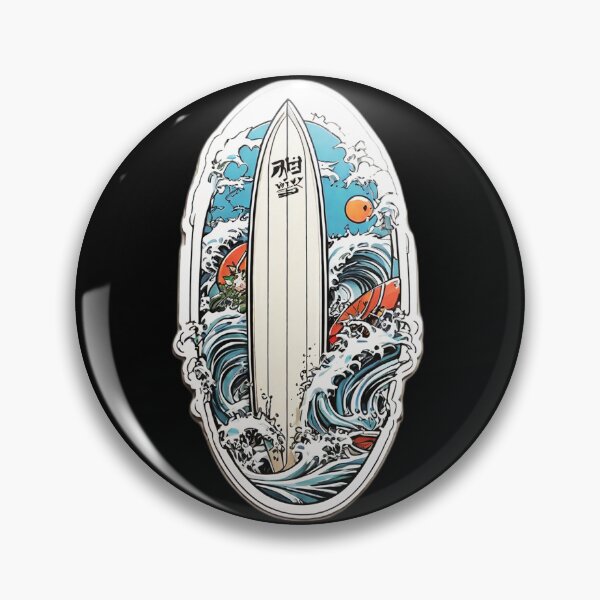 Item preview, Kanagawa Hokusai The Great Wave Japanese Surfboard designed and sold by NautiChic.