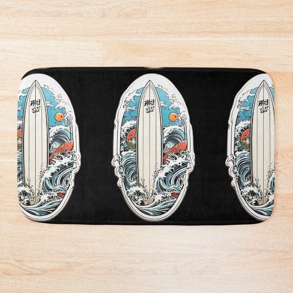 Item preview, Kanagawa Hokusai The Great Wave Japanese Surfboard designed and sold by NautiChic.
