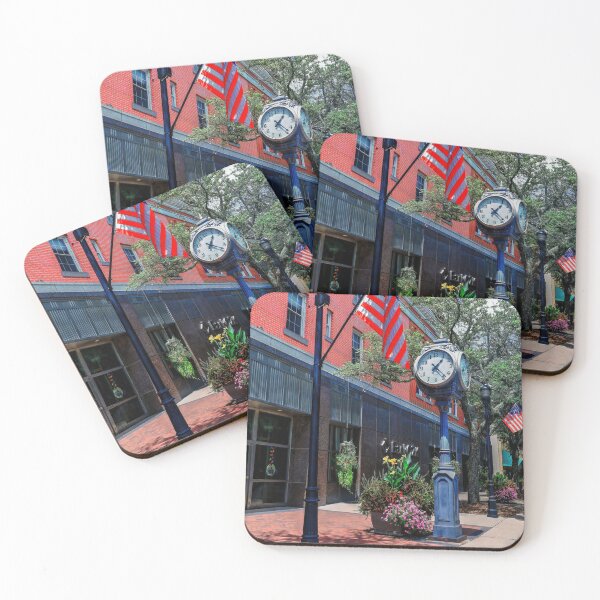 Item preview, Four Dial Howard Clock and American Flags Shelby North Carolina designed and sold by CarolRMontoya.